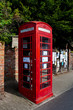 Single british vintage telephone box