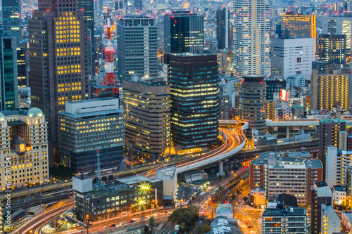 Obraz na płótnie canvas Osaka skyline kansai, japonia