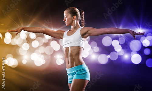 Naklejka samoprzylepna Dziewczynka fitness