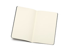 opened blank moleskine note books - soft pages texture - isolate