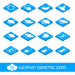© Macrovector - Weather isometric icons white and blue