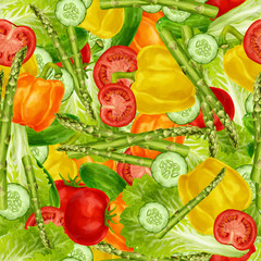 Sticker - Vegetables mix seamless background