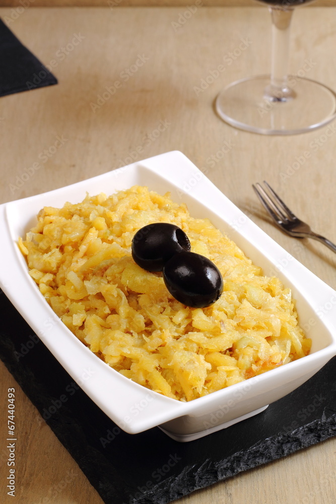 Cod Portuguse Portuguese cod recipe Bacalhau Dourado Stock Photo | Adobe Stock