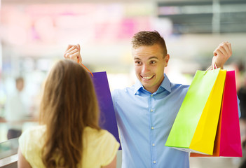 Wall Mural - Couple shopping