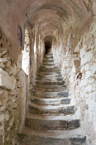 Naklejka na szybę Stare schody w Bonifaccio Citadel