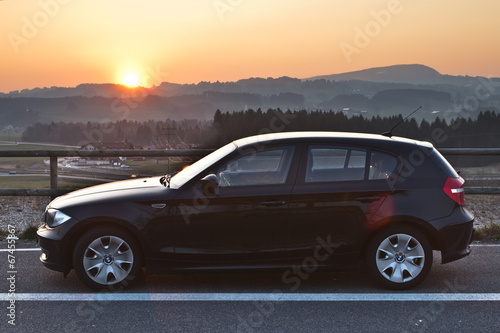 BMW Sonnenuntergang Sunset Wallpaper Mural