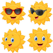 Happy Sun Cartoon Character