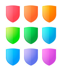 Canvas Print - Colored shields icon set