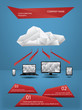 Cloud computing origami infographics concept
