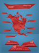 North America origami infographics vector