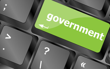 government word on keyboard key, notebook computer button