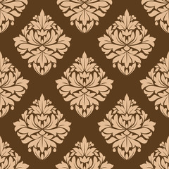  Floral seamless brown arabesque pattern