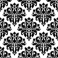 Canvas Print - Floral seamless damask pattern