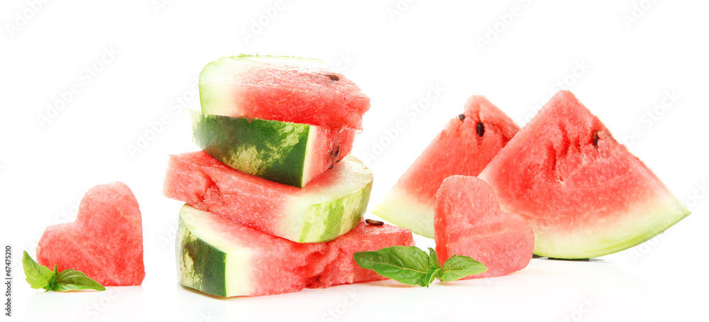 Fresh ripe watermelon isolated on white