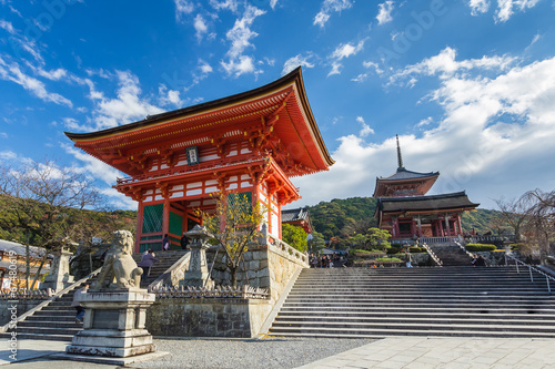 Obraz na płótnie canvas czteroczęściowy "tetraptyk" Kiyomizu dera świątynia w Kyoto, Japan