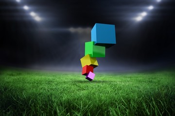 Poster - Composite image of pile of 3d colourful cubes