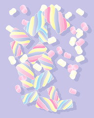 Wall Mural - marshmallow candy