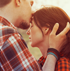 Wall Mural - Close-up image of couple in love