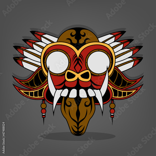 Obraz na płótnie canvas Steampunk barong bali ilustracja