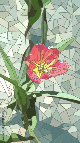 wektorowa-ilustracja-kwiat-czerwieni-tulipan