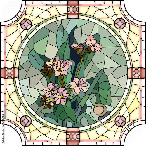Naklejka ścienna Vector illustration of flower forget-me-not.