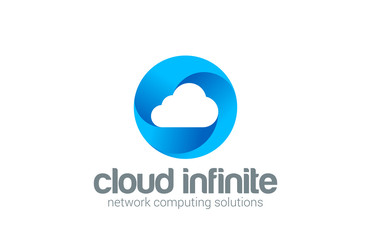 Wall Mural - Web Cloud computing infinity network vector logo design icon