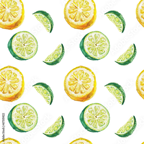 Plakat na zamówienie watercolor citrus pattern
