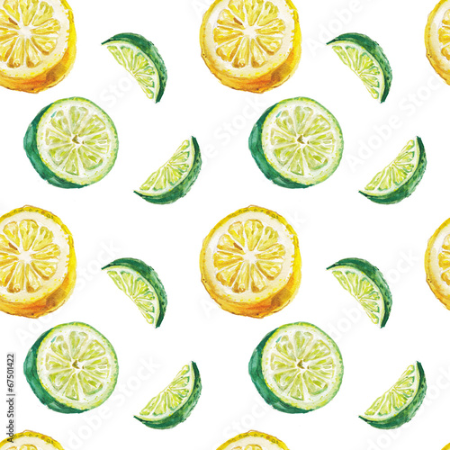 Naklejka - mata magnetyczna na lodówkę watercolor citrus pattern