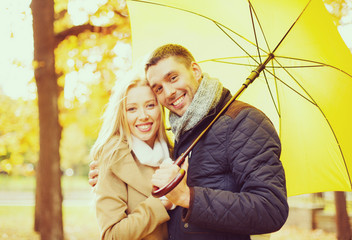 Poster - romantic couple in the autumn park