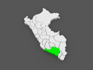  Map of Arequipa. Peru.