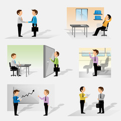 Wall Mural - Business People - Isolated On Gray Background