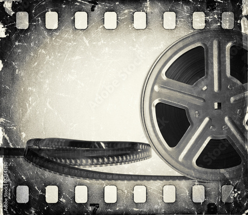 Board z aluminiowym obramowaniem Grunge stary film rolka z taśmy filmowej.