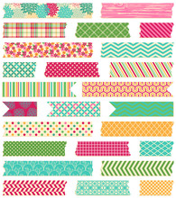 Vector Collection Of Cute Patterned Washi Tape Strips