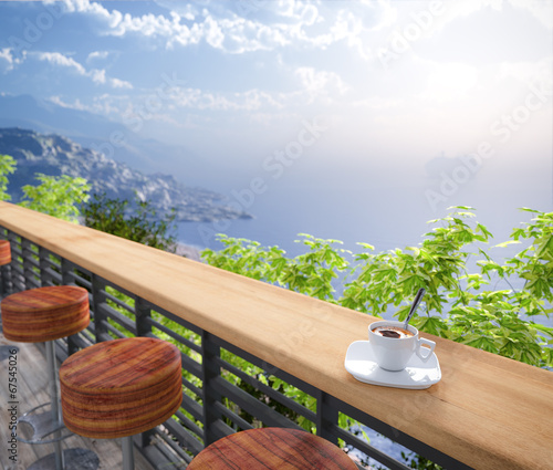 Fototapeta na wymiar Sea Views and seats vacation concept background