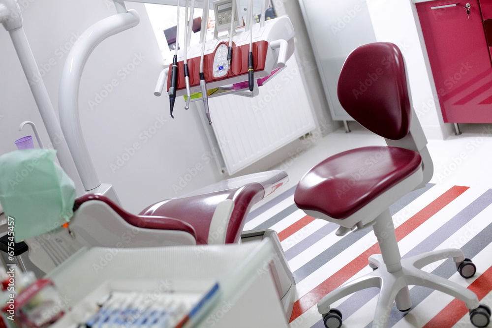 Dental office equipment chair - obrazy, fototapety, plakaty 