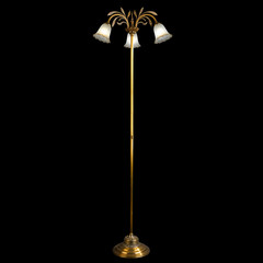 Ornamental vintage stand floor lamp isolated on black with clipp