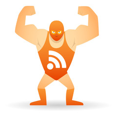 Sticker - Wrestler with a rss icon