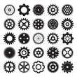 vector set of gear wheels on white background