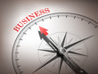 © JoyImage - abstract compass needle pointing the word business