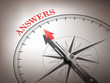 © JoyImage - abstract compass needle pointing the word answers
