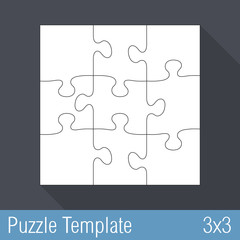 Wall Mural - Puzzle Template 3x3