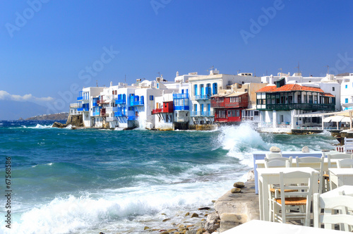 Fotoboard na płycie Słynny mały weneci w letni dzień, mykonos, Cyklady, Grecja