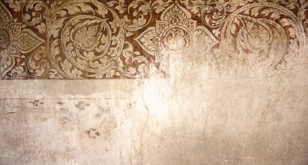 antique wall design  thai temple, background