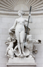 Statue Of Venus On The Facade Of The Lloyd Palace In Trieste