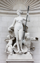 Statue of Venus on the Facade of the Lloyd Palace in Trieste