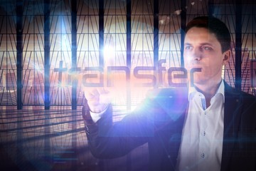 Aufkleber - Businessman presenting the word transfer
