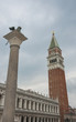 Venedig, Altstadt, Löwendenkmal, Markusturm, Piazza, Italien