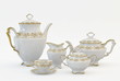 Set of antique tea and coffee cups, isolated