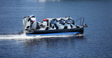 Naval Patrol Hovercraft At High Speed