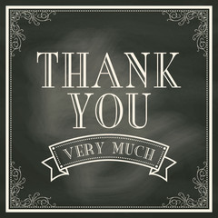 Wall Mural - Thank You card with Chalkboard Background